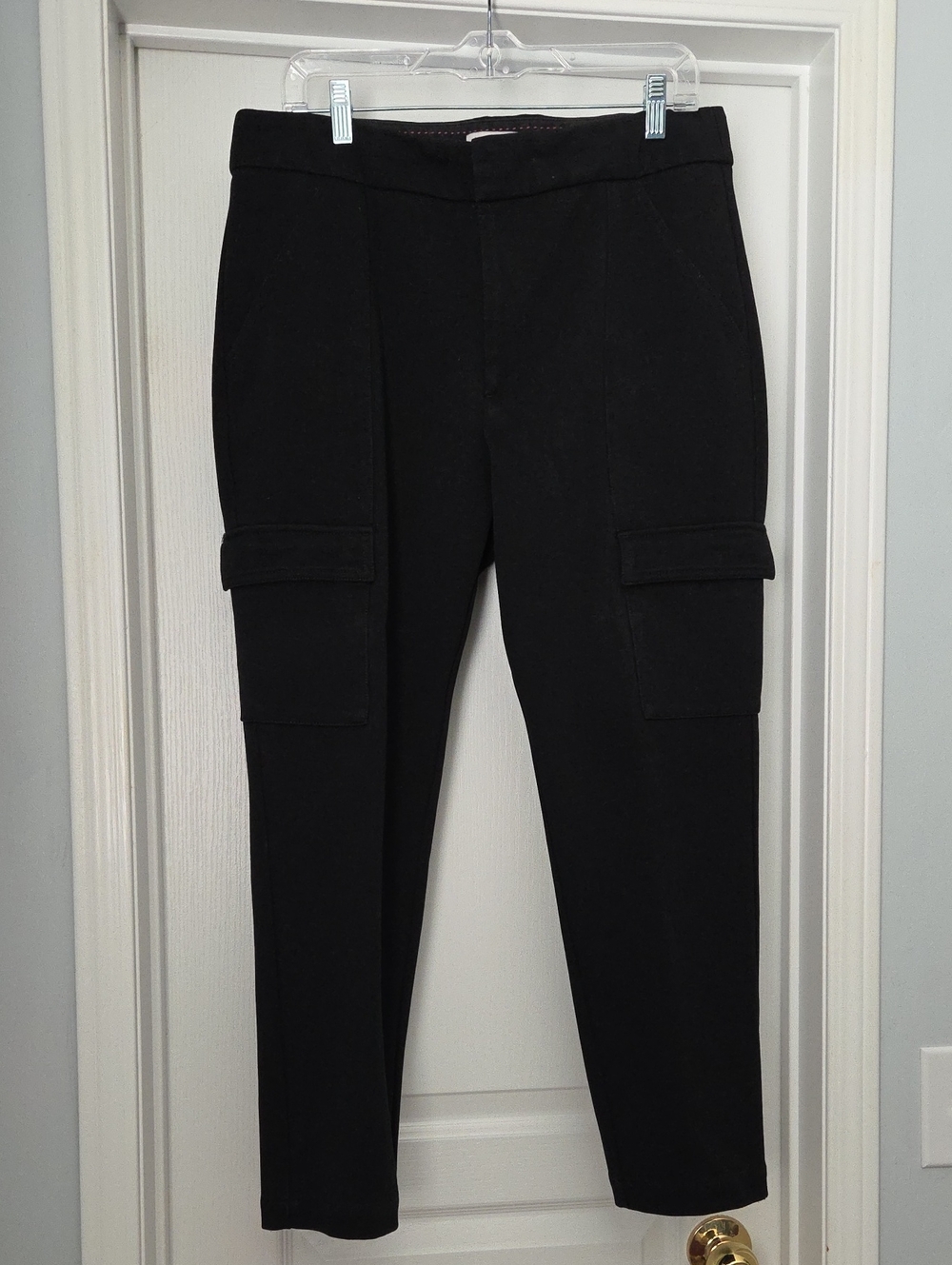 Anthropologie The Essential Slim Cargo Pants In Black Ankle Length